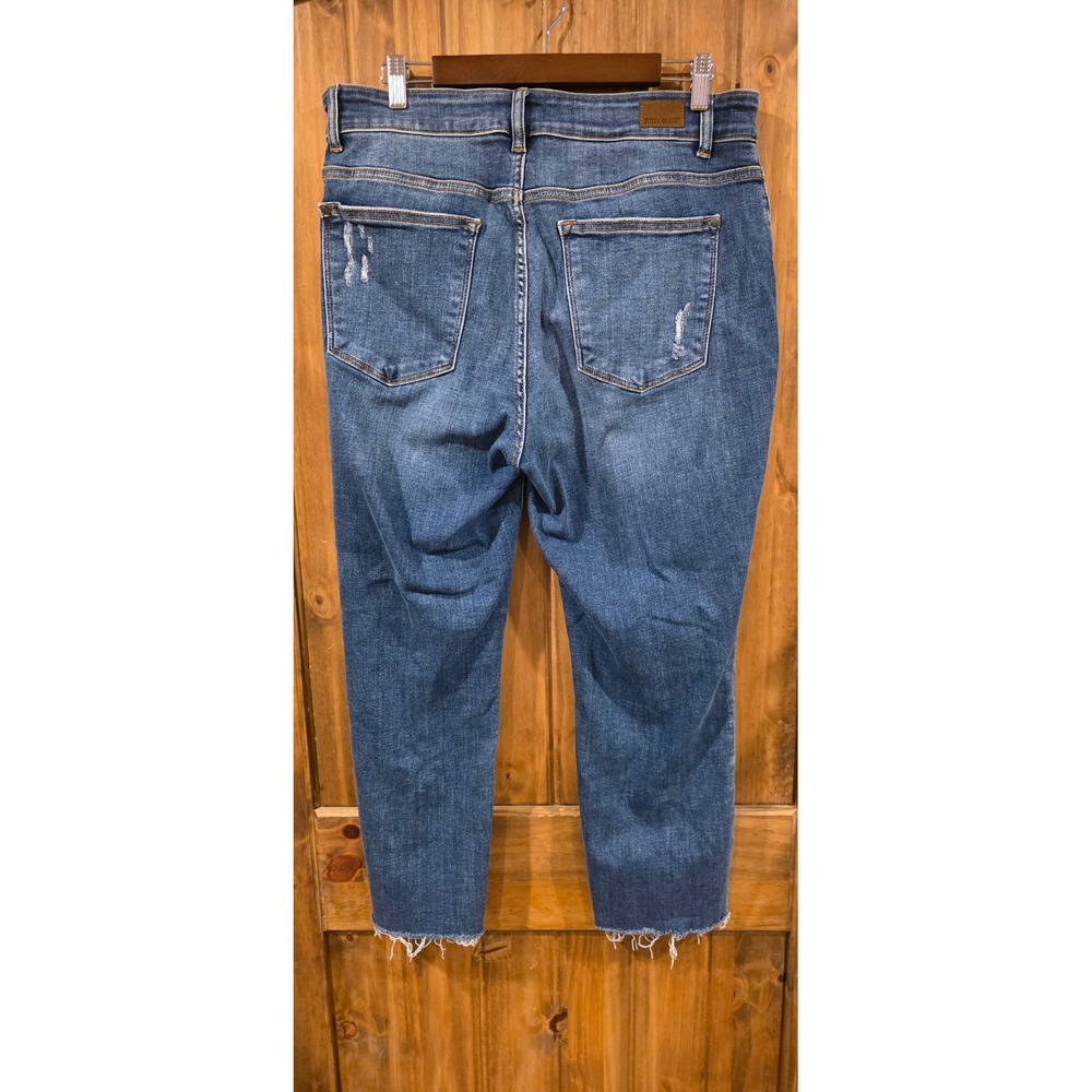 Judy Blue‎ Slim Fit Jeans Womens 16W Blue Excellent Distressed Raw Hem - Picture 12 of 12